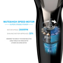 Phisco Wet and Dry Waterproof 3D Floating Electric Shaver for men with Pop Up Trimmer Black